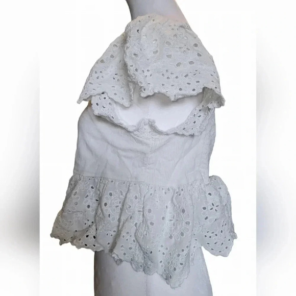 NWOT American Eagle Lace Eyelet White Crop Top Size Small - Picture 4 of 8